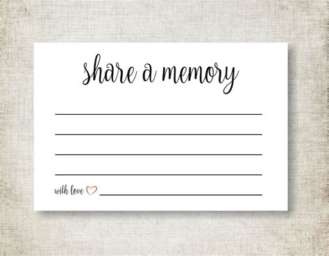 Free Printable Share A Memory Card